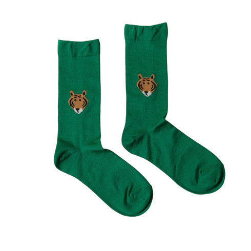 Meet Green Tiger Funky Socks